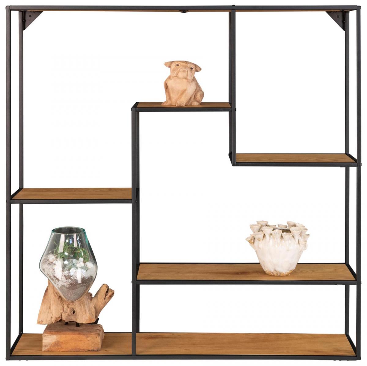 House Nordic Wandplank Vita 85x85 cm - Zwart/Eiken