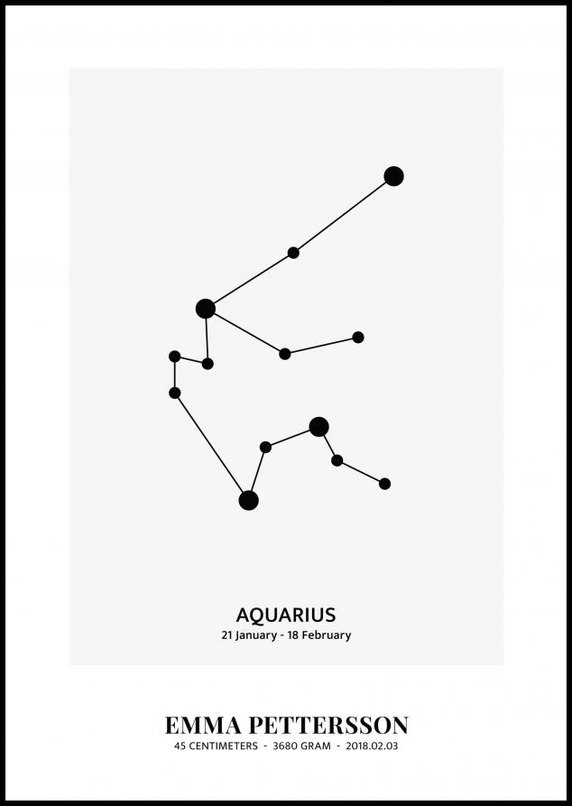 Personlig poster Aquarius - Star Sign