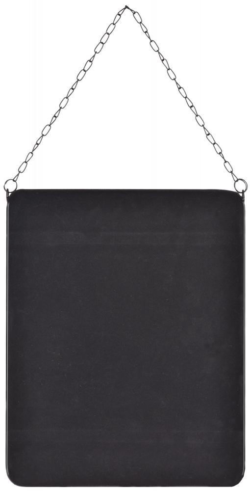 Innova Editions Spiegel Kariba Black Rectangular With Metal Chain Hanger 30x37 cm