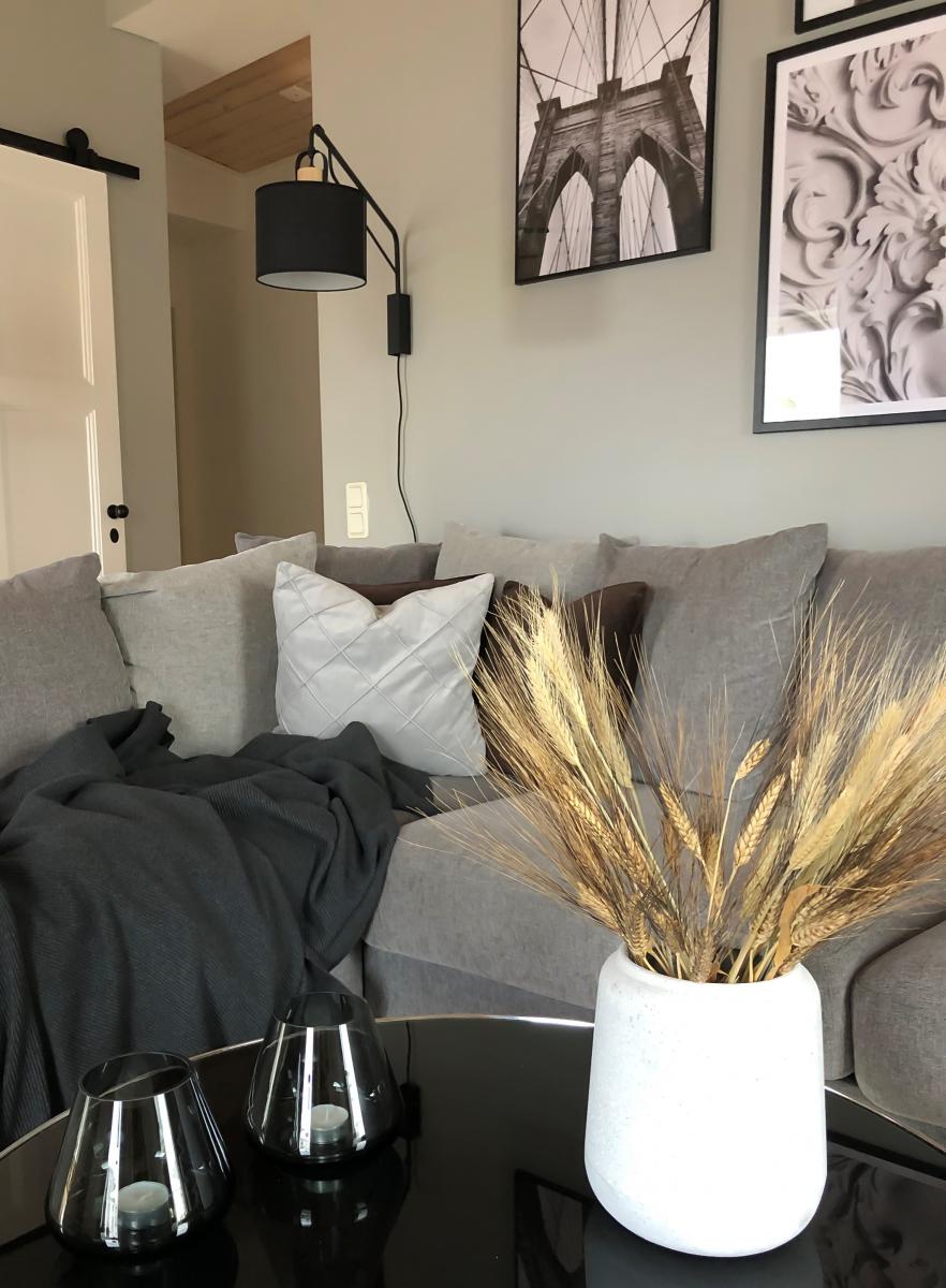 Aneta Belysning Wandlamp Wally - Zwart/Hout