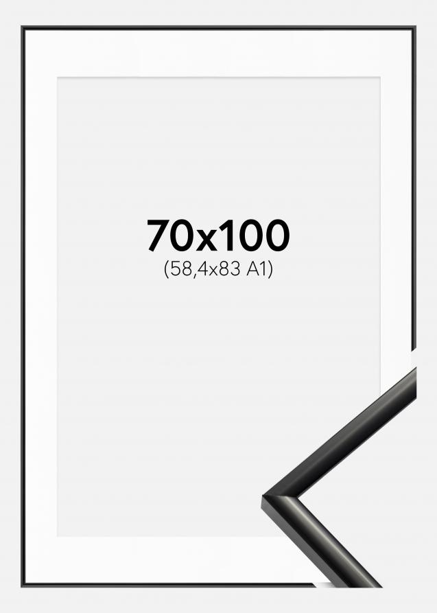 Ram med passepartou Fotolijst New Lifestyle Zwart 70x100 cm - Passe-partout Wit 59,4x84 cm (A1)
