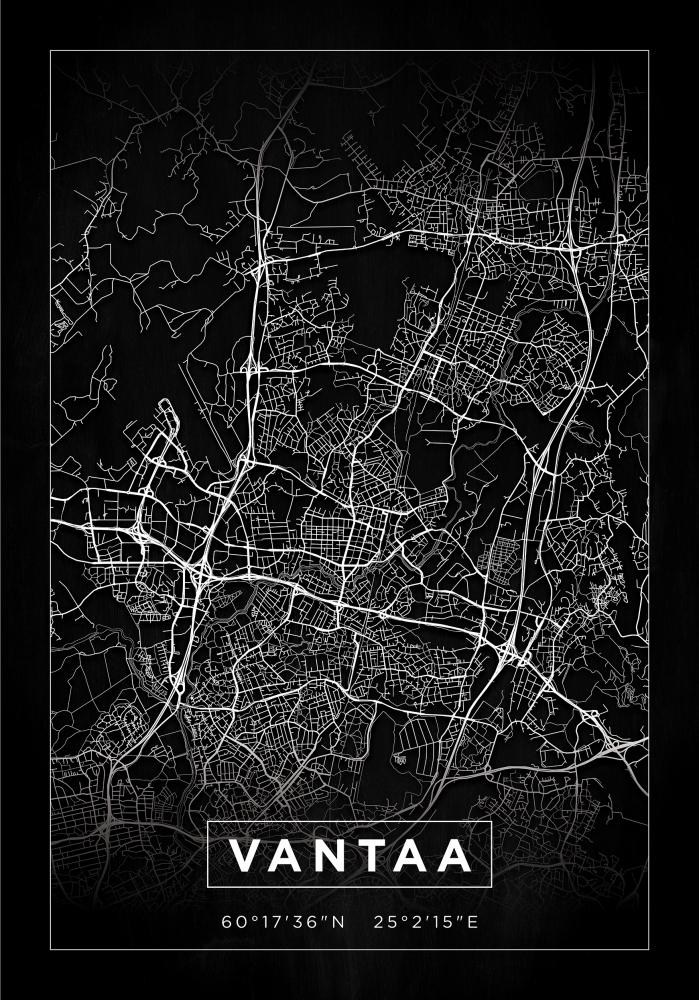 Bildverkstad Map - Vantaa - Black Poster