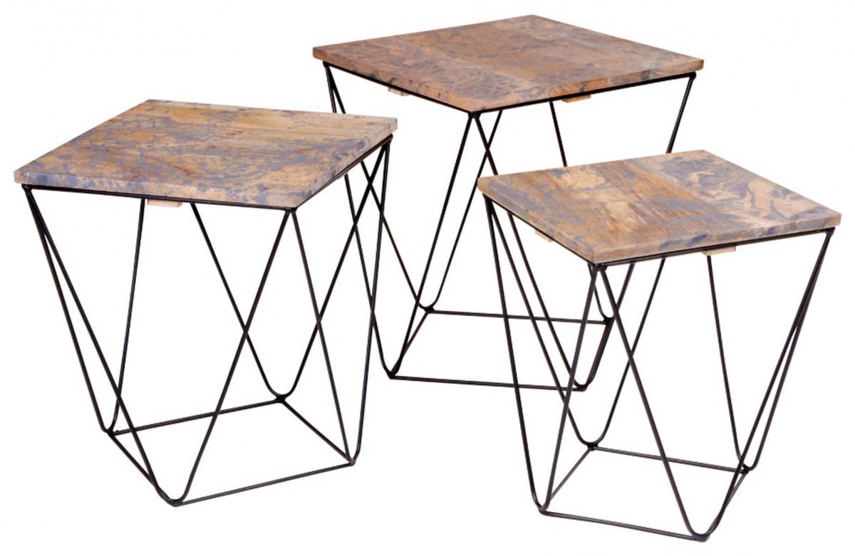 House Nordic Bijzettafel Ranchi Grijs - 3 st