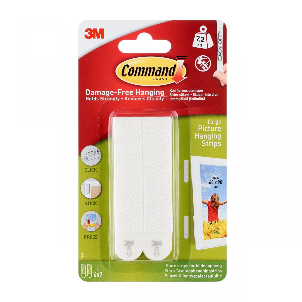 Penselgrossisten Hallström 3M Command Posterbevestiging Wit - 7,2 kg