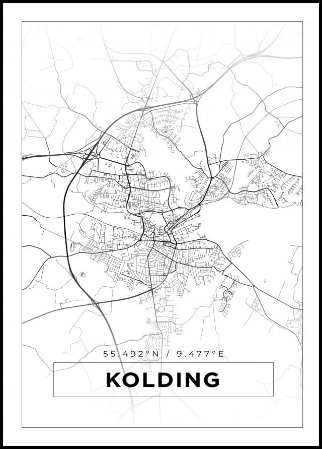 Bildverkstad Map - Kolding - White Poster