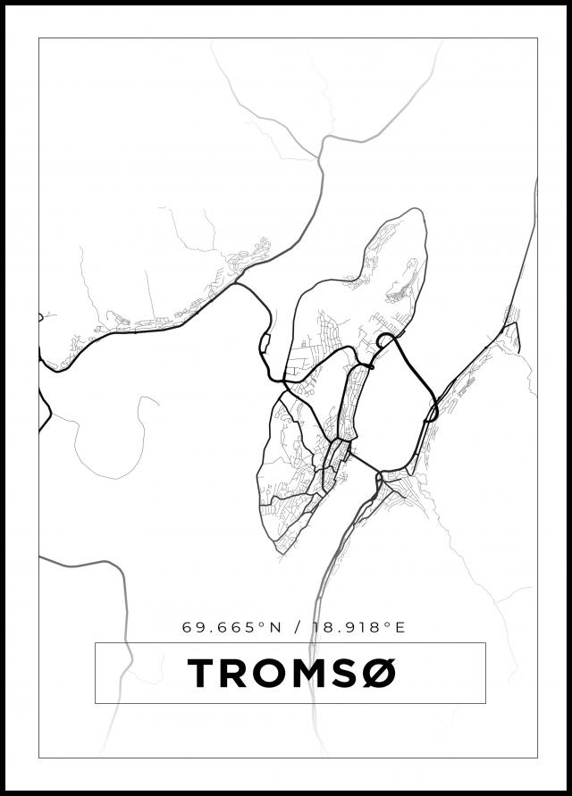 Bildverkstad Map - Tromsø - White Poster