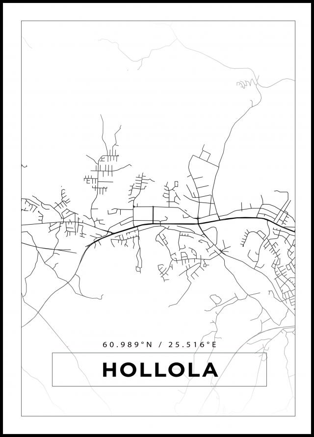 Bildverkstad Map - Hollola - White Poster