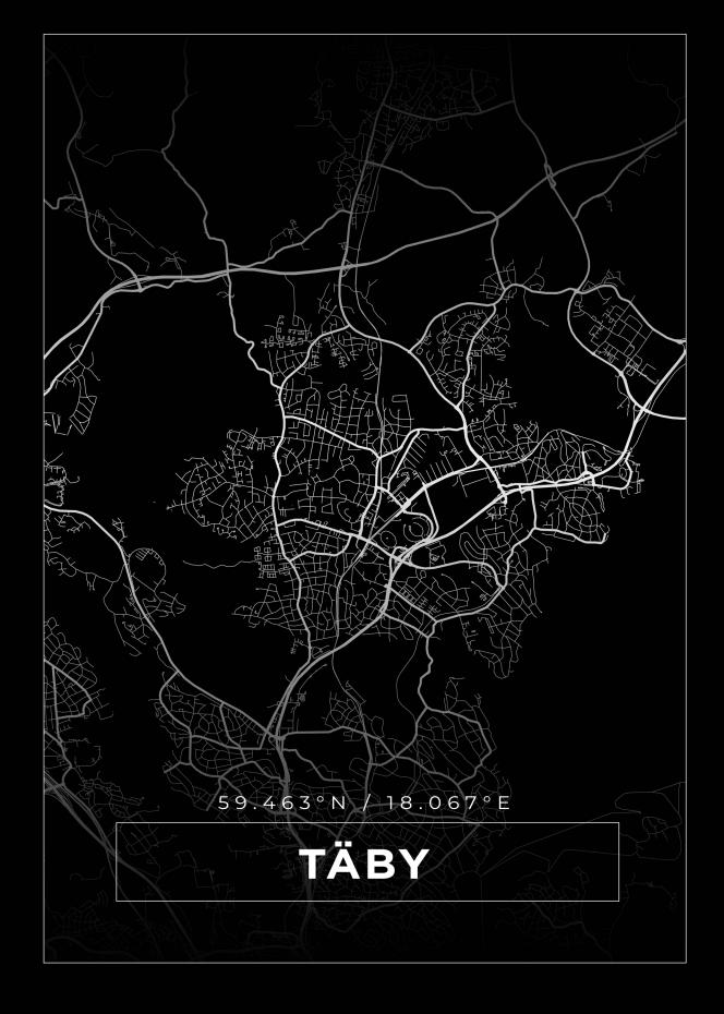 Bildverkstad Map - Tby - Black Poster