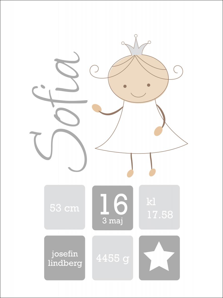 Personlig poster Crown Princess Gray