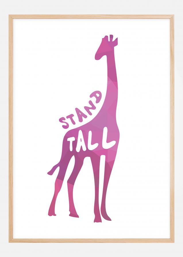 Bildverkstad Giraffe stand tall - Pink Poster