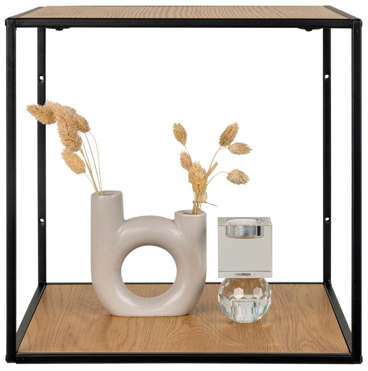 House Nordic Wandplank Vita 36x36 cm - Zwart/Eiken