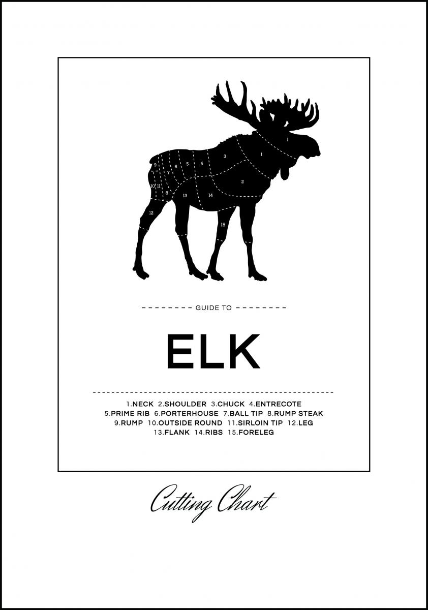 Bildverkstad Elk Cut Chart Poster