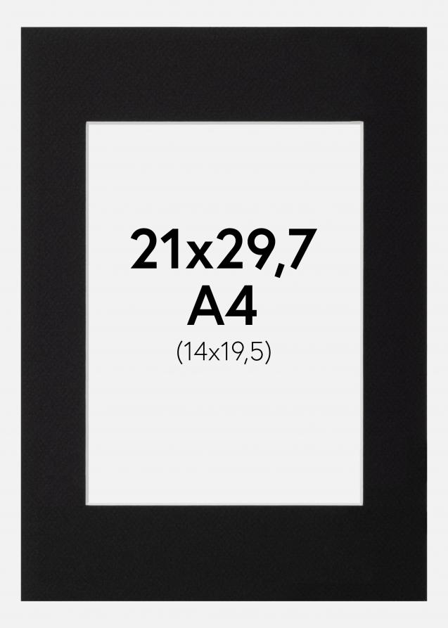 Galleri 1 Passe-partout Zwart (Witte kern) A4 21x29,7 cm (14x19,5)