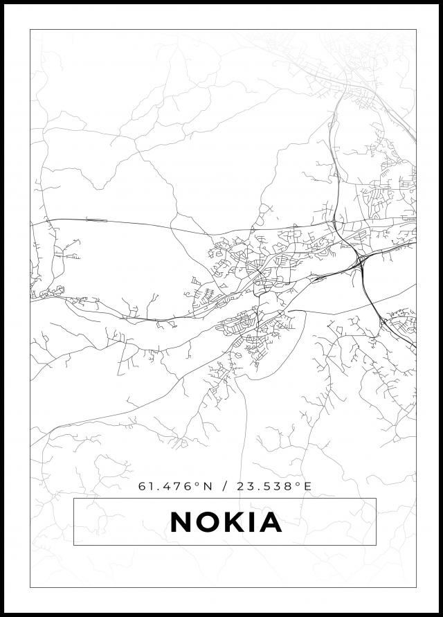 Bildverkstad Map - Nokia - White Poster