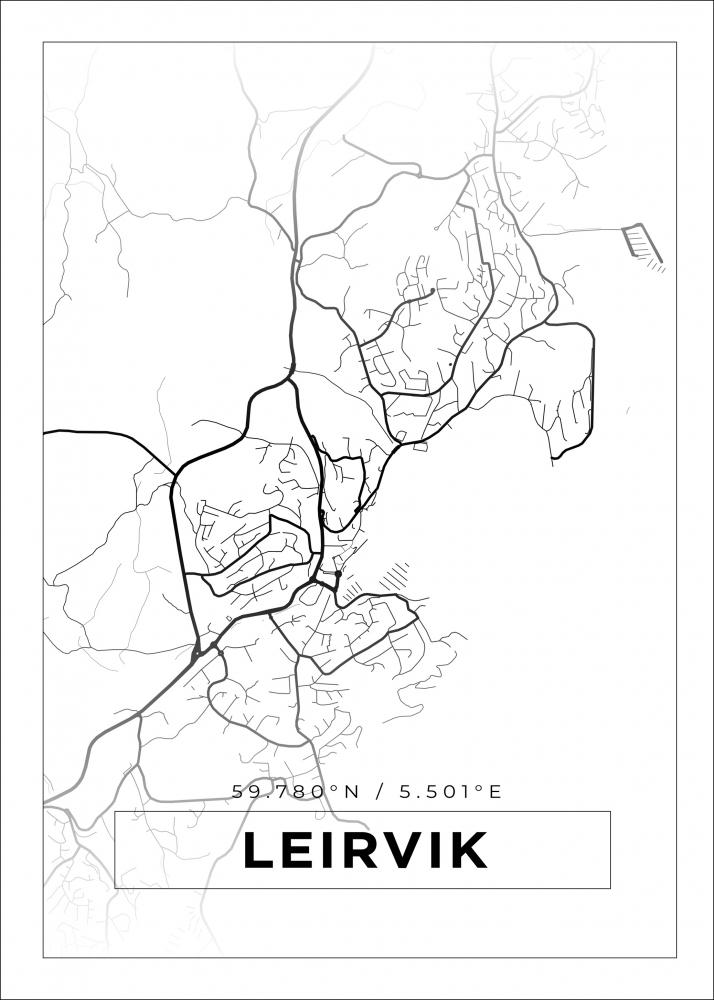Bildverkstad Map - Leirvik - White Poster