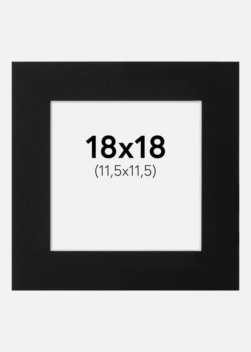 Galleri 1 Passe-partout Zwart (Witte kern) 18x18 cm (11,5x11,5)