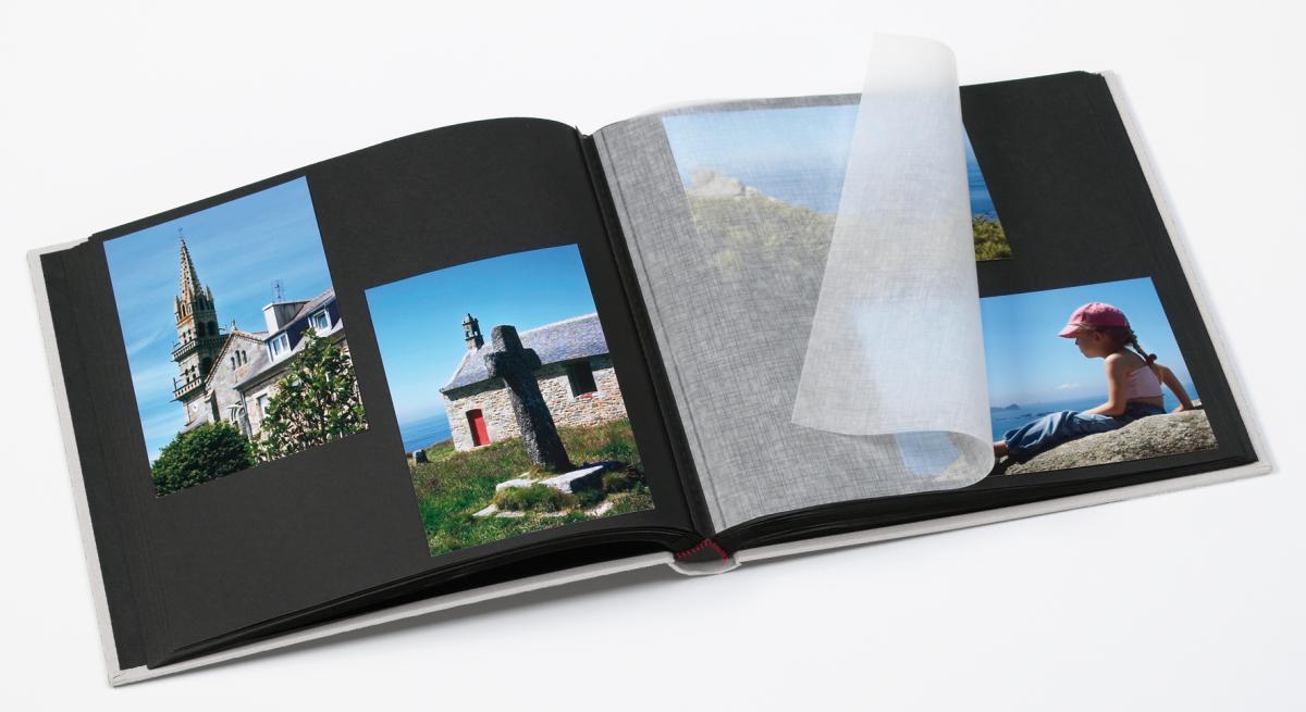 Walther Black & White Album Grijs - 26x25 cm (50 Zwarte zijden / 25 bladen)