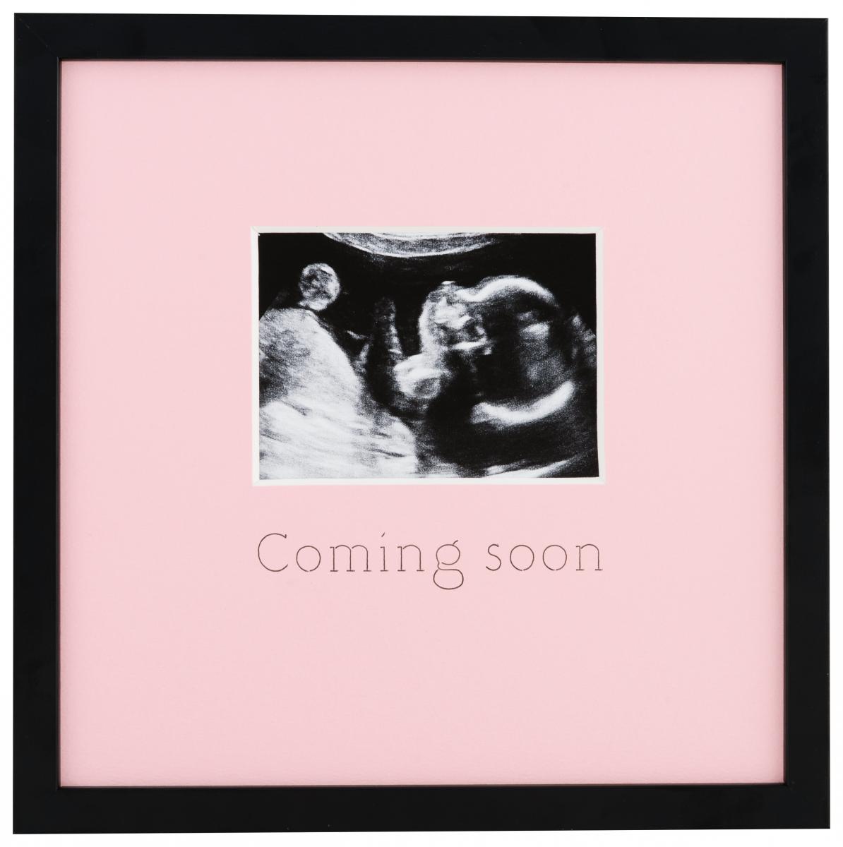 Egen tillverkning - Passepartouter Lijst voor echo - Coming soon - Roze - 20x20 cm / 9,5x7 cm