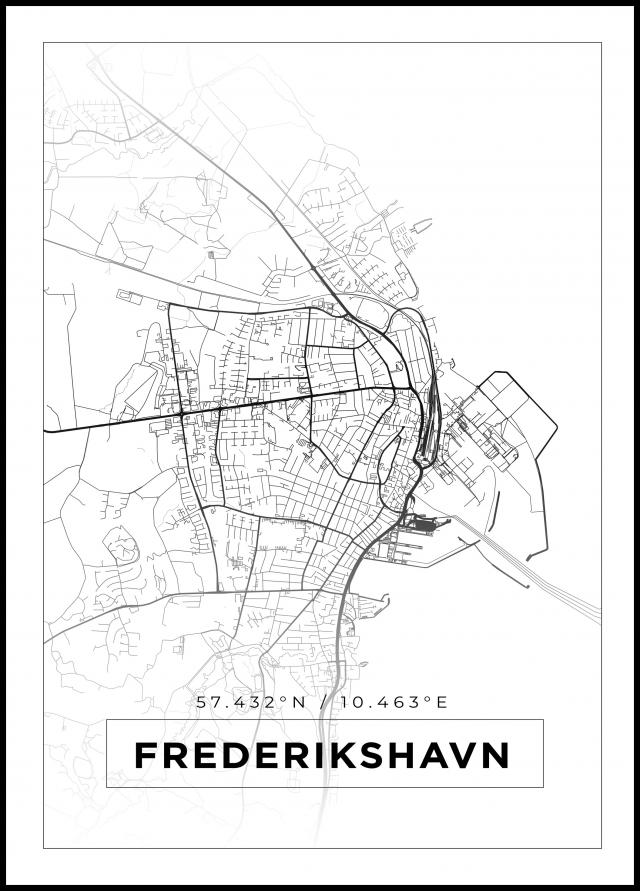 Bildverkstad Map - Frederikshavn - White Poster