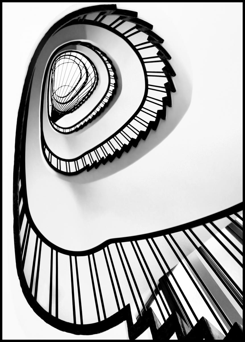 Bildverkstad Spiral stairs BW Poster