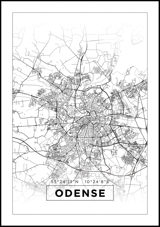 Bildverkstad Map - Odense - White Poster