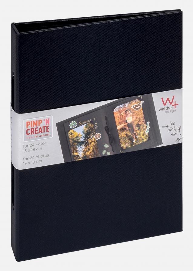 Walther Pac Mini Album Zwart - 13,5x18,5 cm (12 Zwarte zijden / 6 bladen)