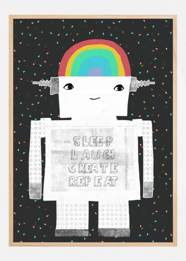 Bildverkstad Sleep Laugh Create Repeat Poster