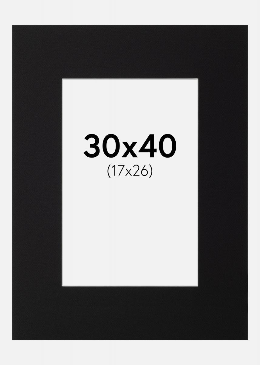 Galleri 1 Passe-partout Zwart (Witte kern) 30x40 cm (17x26)