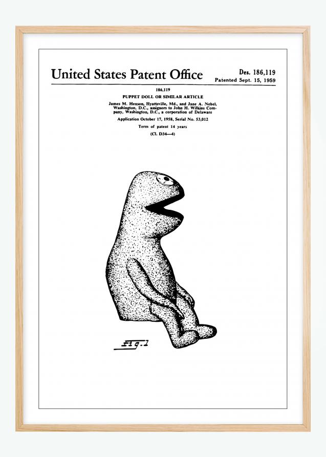 Bildverkstad Patenttekening - Muppets - Kermit I Poster