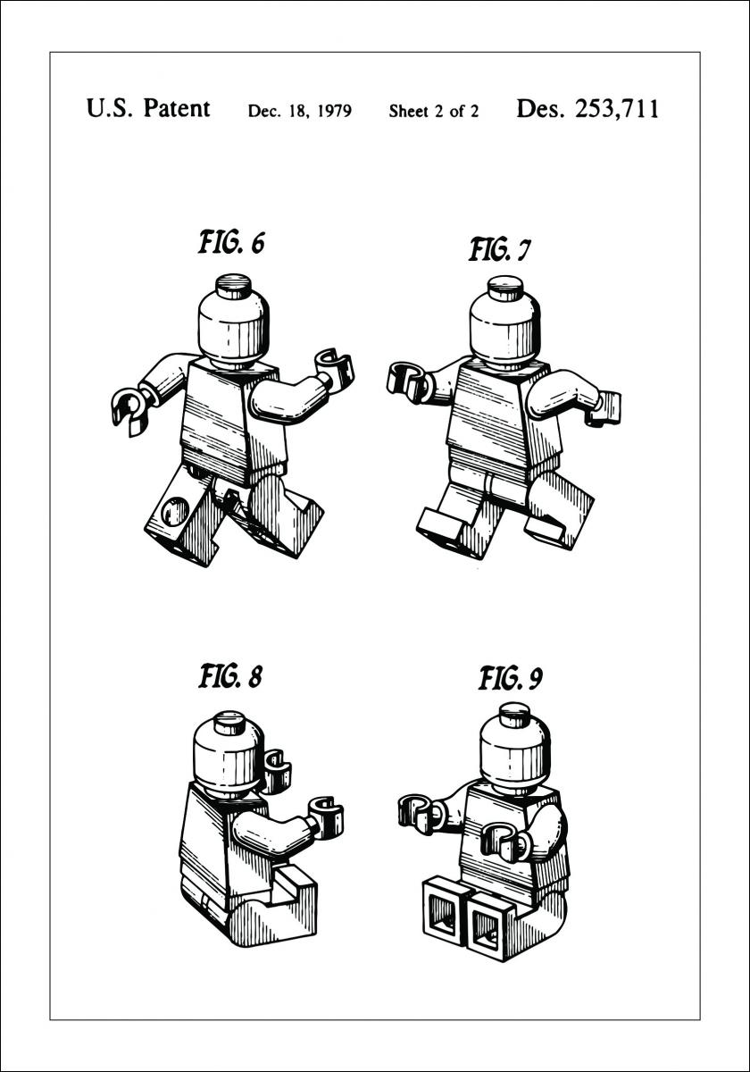 Lagervaror egen produktion Patenttekening - Lego II Poster