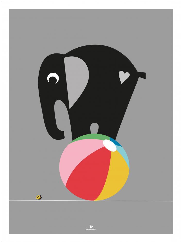 Bildverkstad Elephant - Grey Poster