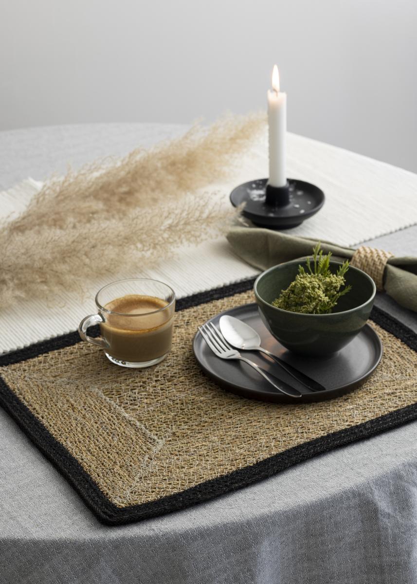 Dixie Placemat Emil - Natuur/Zwart 47x35 cm