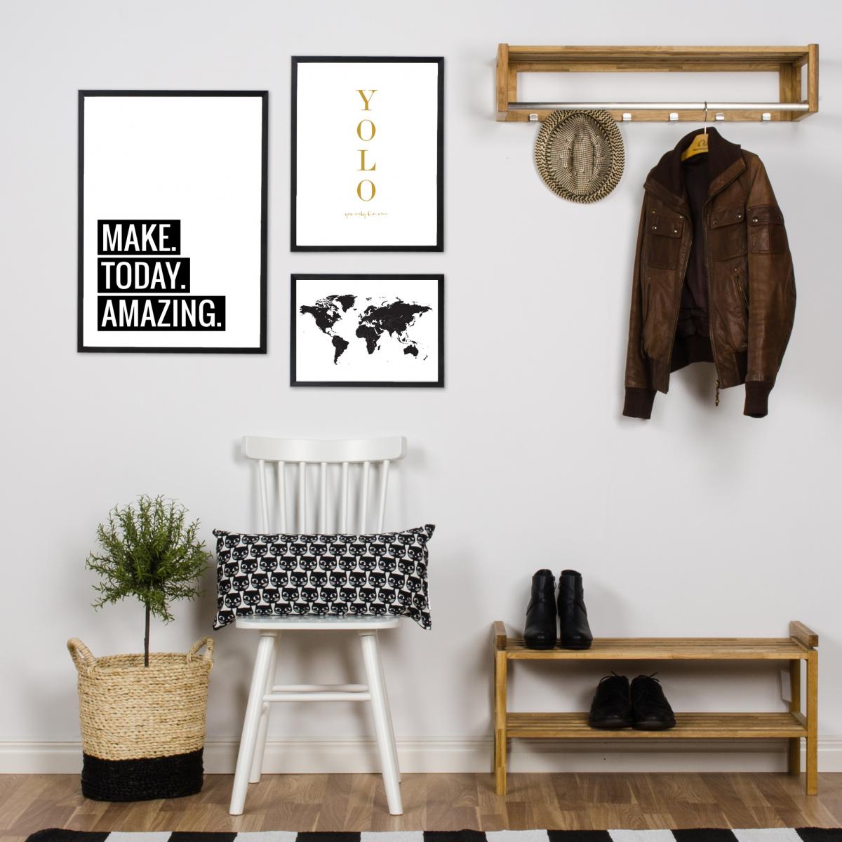 Lagervaror egen produktion Wereldkaart - Zwart Poster