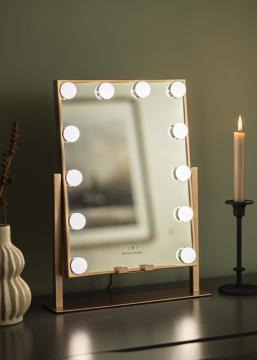 KAILA KAILA Make-up spiegel Hollywood 12 met Draadloze Oplader Roségoud 30x41 cm