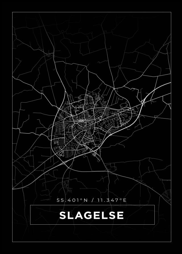 Bildverkstad Map - Slagelse - Black Poster