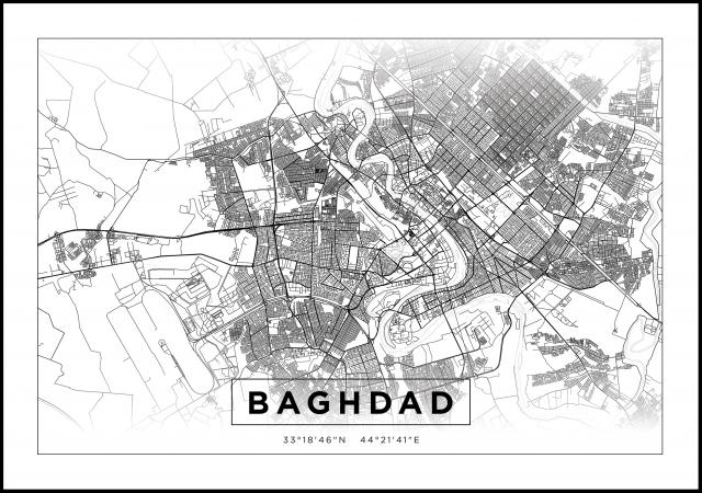 Bildverkstad Map - Baghdad - White Poster