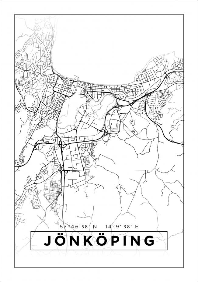 Bildverkstad Map - Jnkping - White Poster
