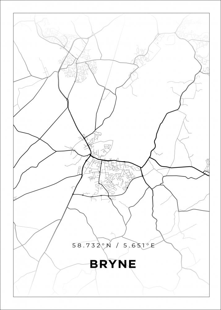 Bildverkstad Map - Bryne - White Poster
