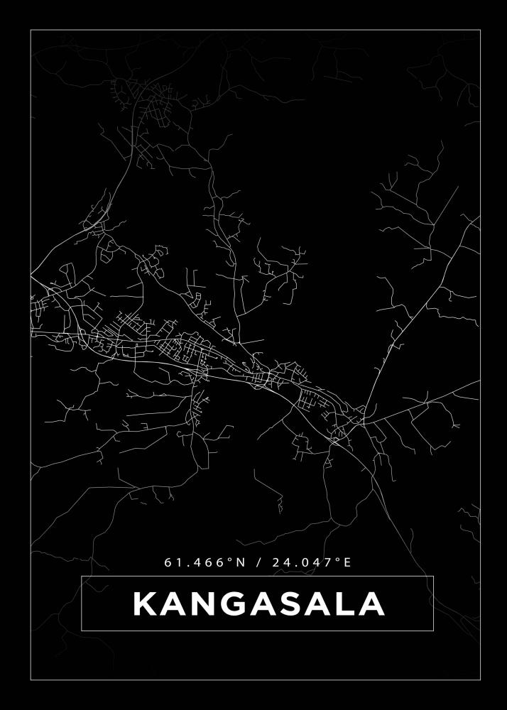 Bildverkstad Map - Kangasala - Black Poster