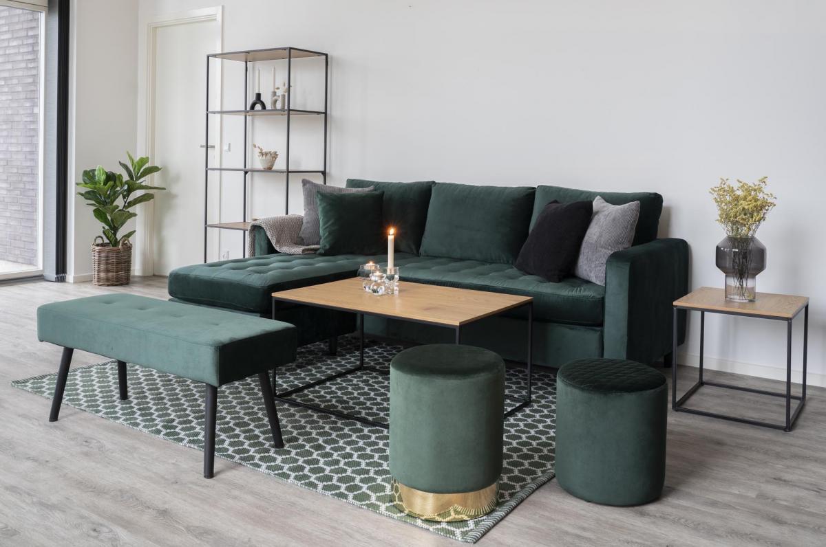 House Nordic Bijzettafel Vita 45x45 cm - Zwart/Eiken
