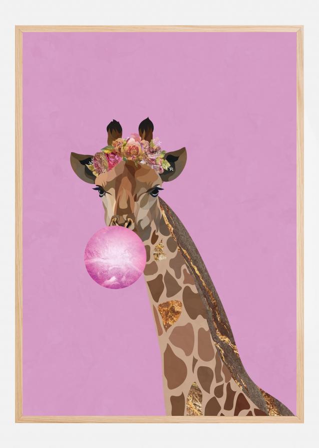Bildverkstad Giraffe pink bubblegum Poster