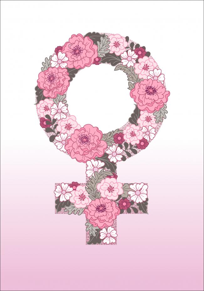 Bildverkstad Feminist flower pink Poster