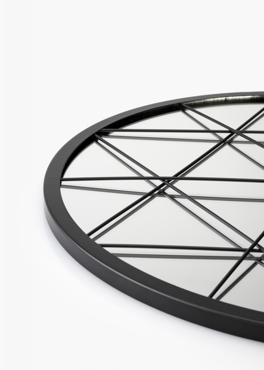 KAILA KAILA Ronde Spiegel Triangles - Zwart 35 cm Ø