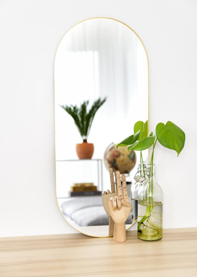 KAILA KAILA Oval Mirror - Thin Brass 35x80 cm