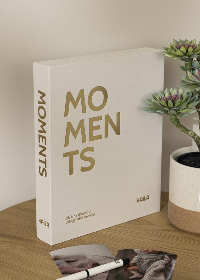 KAILA KAILA MOMENTS Creme - Coffee Table Photo Album (60 Zwarte zijden)