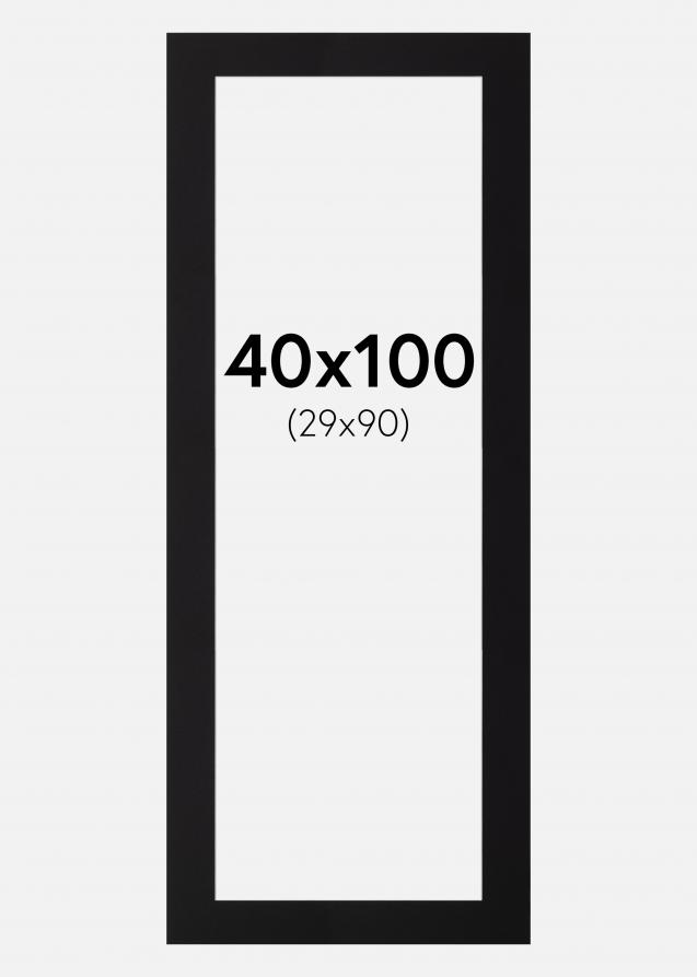 Galleri 1 Passe-partout Zwart (Witte kern) 40x100 cm (29x90)