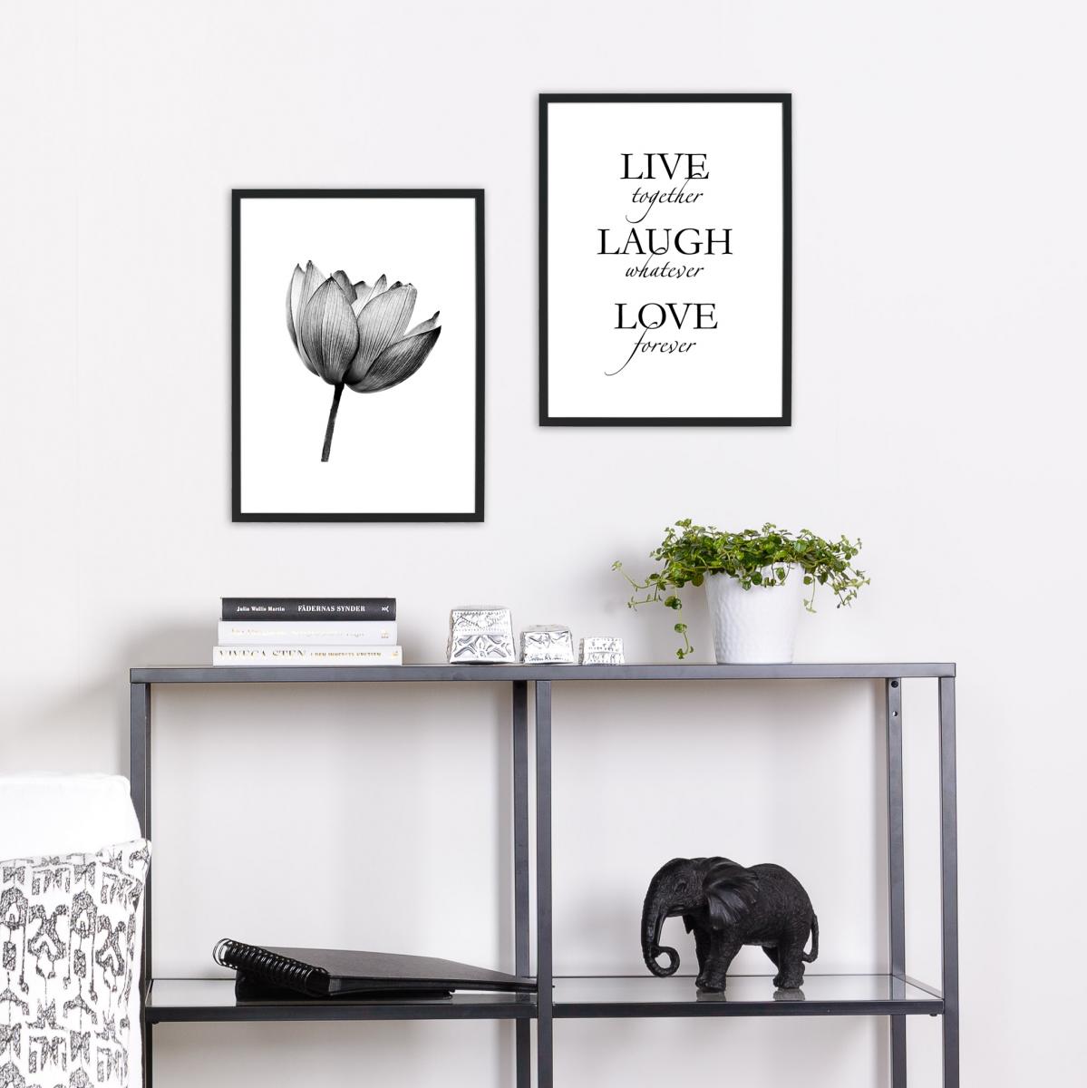 Lagervaror egen produktion Live, laugh, love - Black Poster