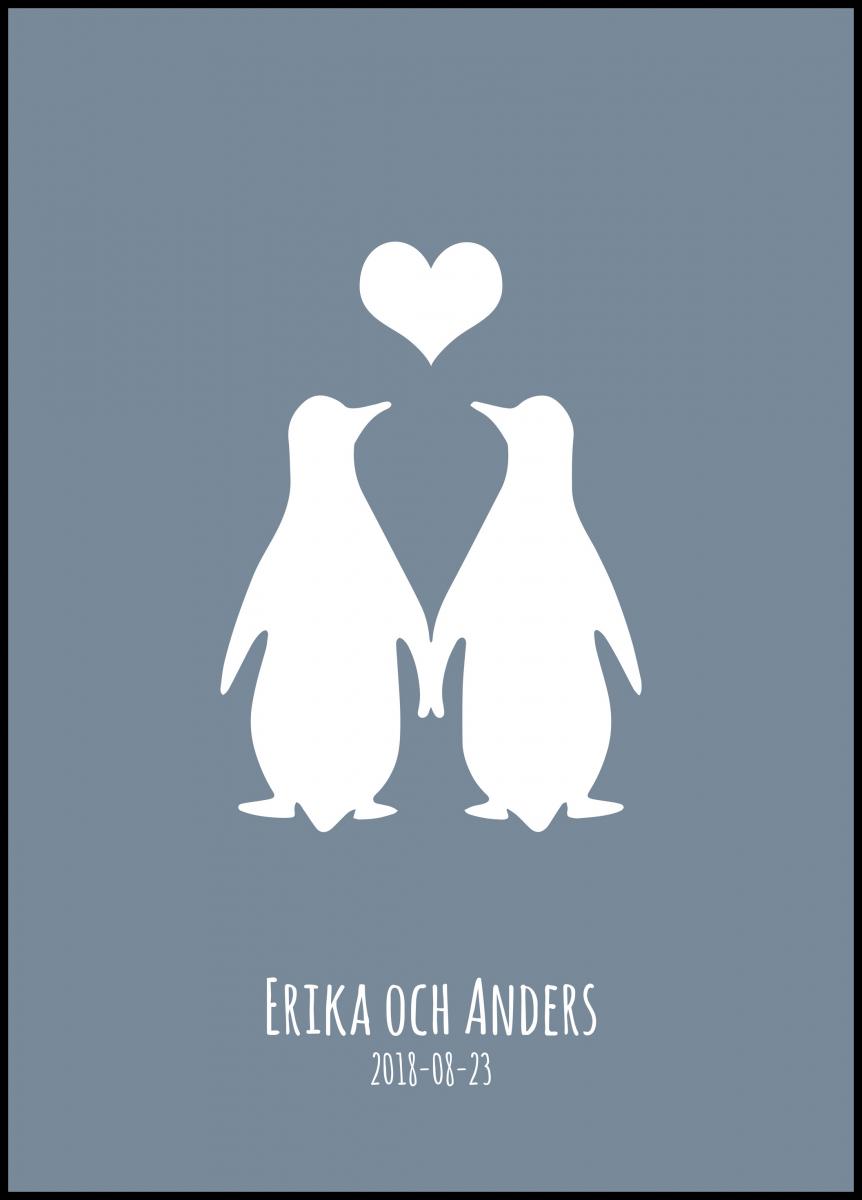 Personlig poster Penguin Love