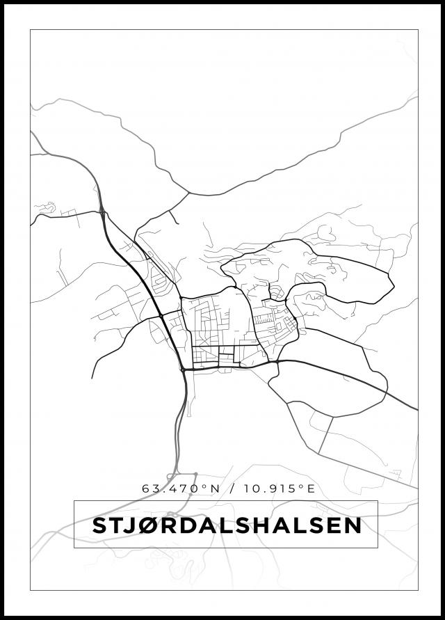 Bildverkstad Map - Stjørdalshalsen - White Poster