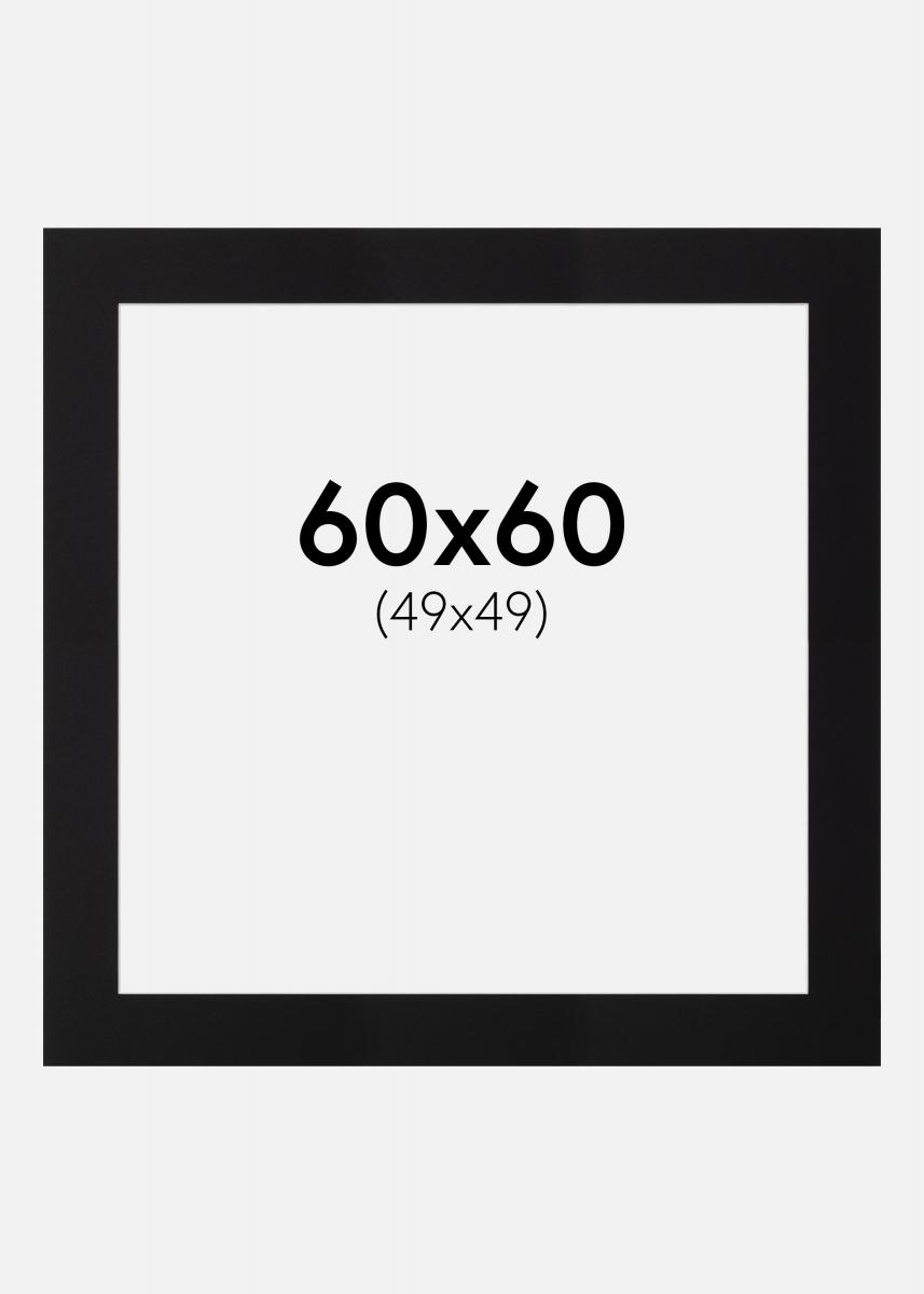 Artlink Passe-partout Zwart Standaard (Witte kern) 60x60 cm (49x49)